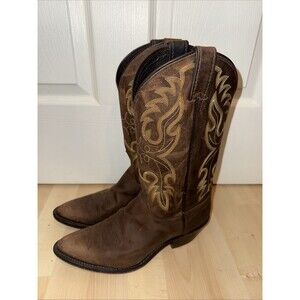 Justin 10 B Brown Leather Western Cowgirl Pullup Boots Women L4932